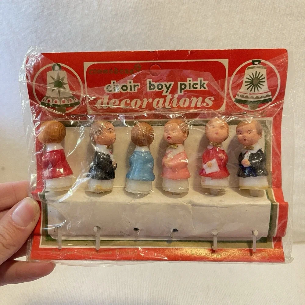 Vtg Commodore‎ Japan Choir Boy Singers Girls Picks Christmas Plastic NOS